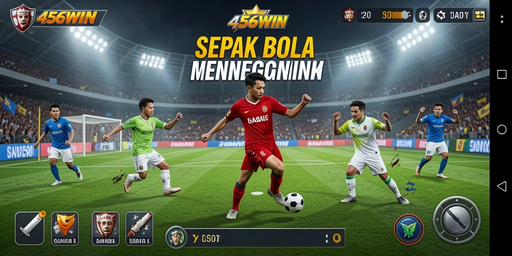 Tangkapan layar gameplay yang mendebarkan dari 456WIN di lapangan sepak bola.
