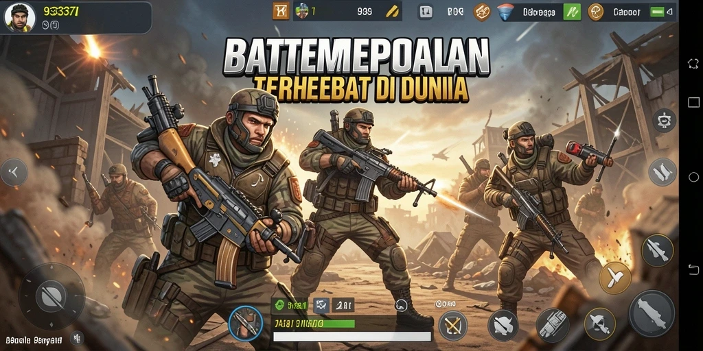 Gameplay seru dari pertempuran Battle Royale di 93337.