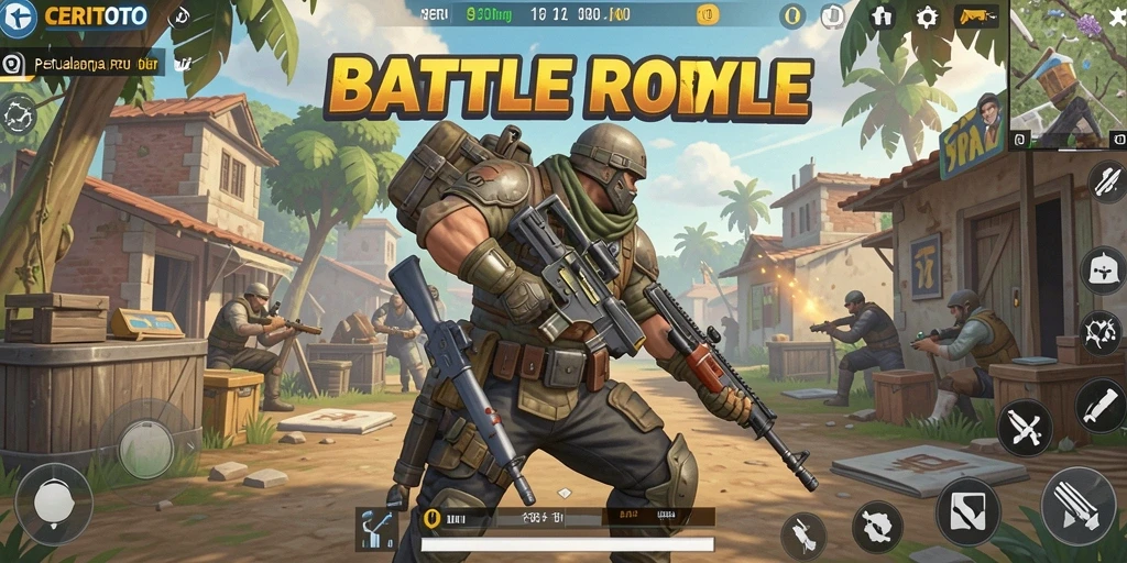 Tampilan gameplay seru dari CERITOTO dalam pertempuran Battle Royale.