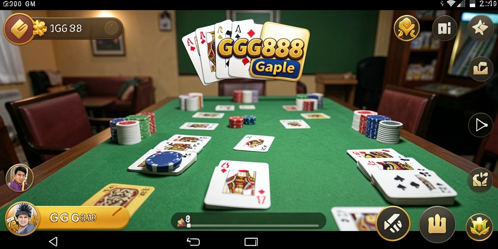 Tangkapan layar GGG888 menunjukkan serunya gameplay Gaple.