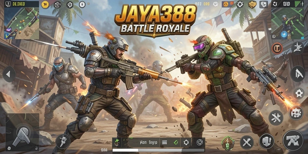 Tangkapan layar menampilkan aksi seru dalam pertarungan Battle Royale.