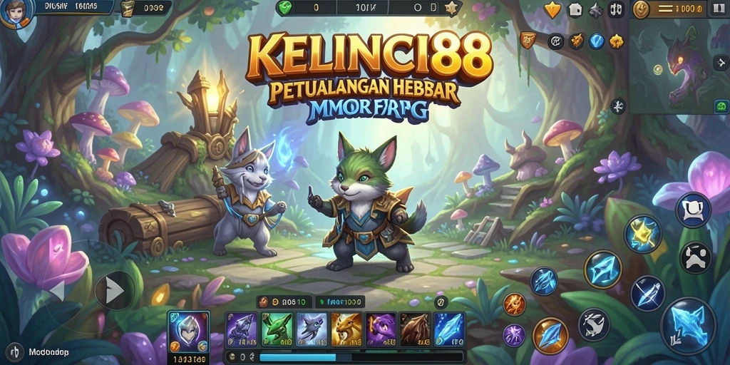 Screenshot KELINCI88 menampilkan momen seru saat bertarung melawan monster di kawasan fantastis.