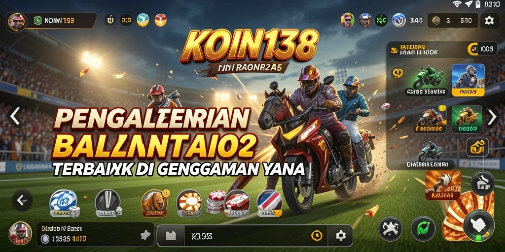 Gameplay KOIN138 yang mendebarkan dengan mobil balap yang keren.