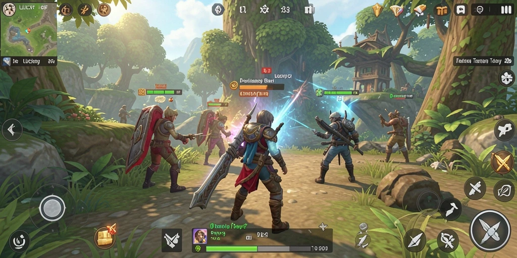 Tangkapan layar gameplay seru dalam dunia terbuka LUCKYDF.
