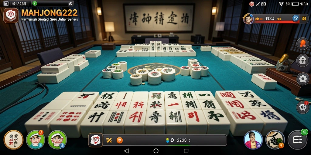 Tampilan gameplay seru dan menantang dalam MAHJONG222.