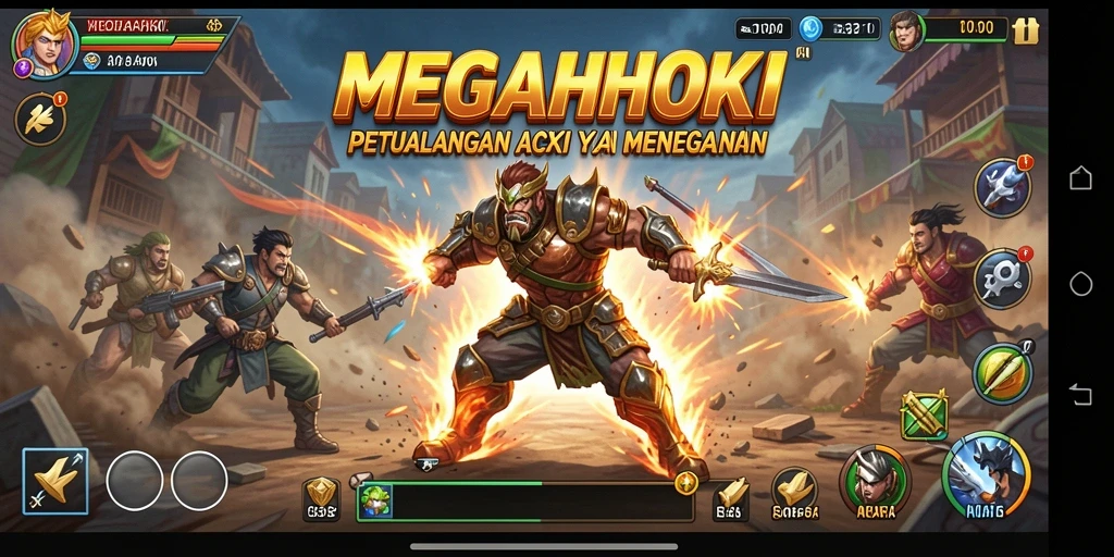Tampilan gameplay MEGAHOKI yang seru dan mendebarkan.