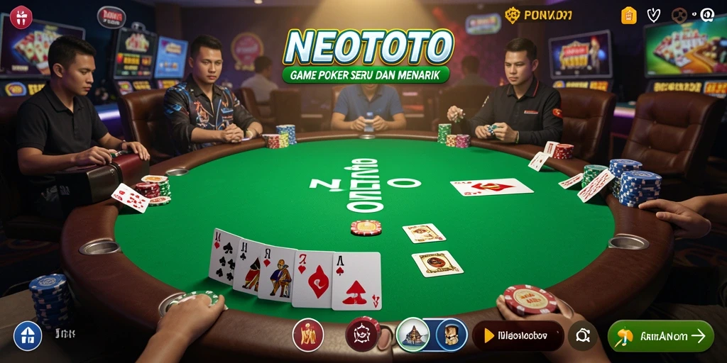 Tangkapan layar NEOTOTO menampilkan gameplay poker yang mendebarkan.