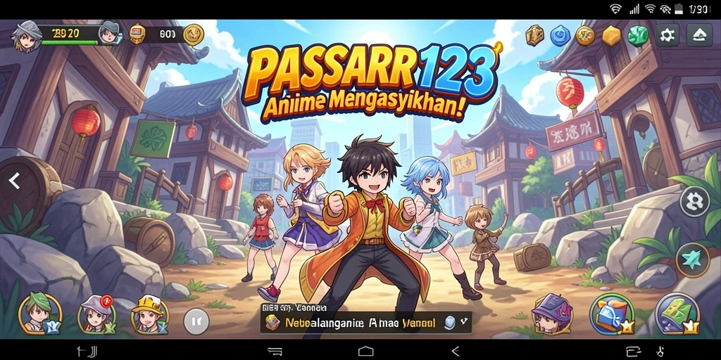 Screenshot gameplay PASAR123 yang menampilkan aksi karakter Anime.
