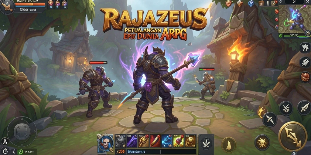 Tampilan gameplay menarik dari RAJAZEUS dengan aksi pertarungan yang mendebarkan.