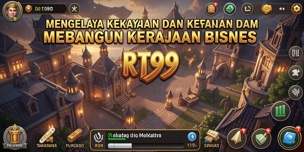 Tampilan gameplay RT99 yang menarik dan penuh strategi bisnis.