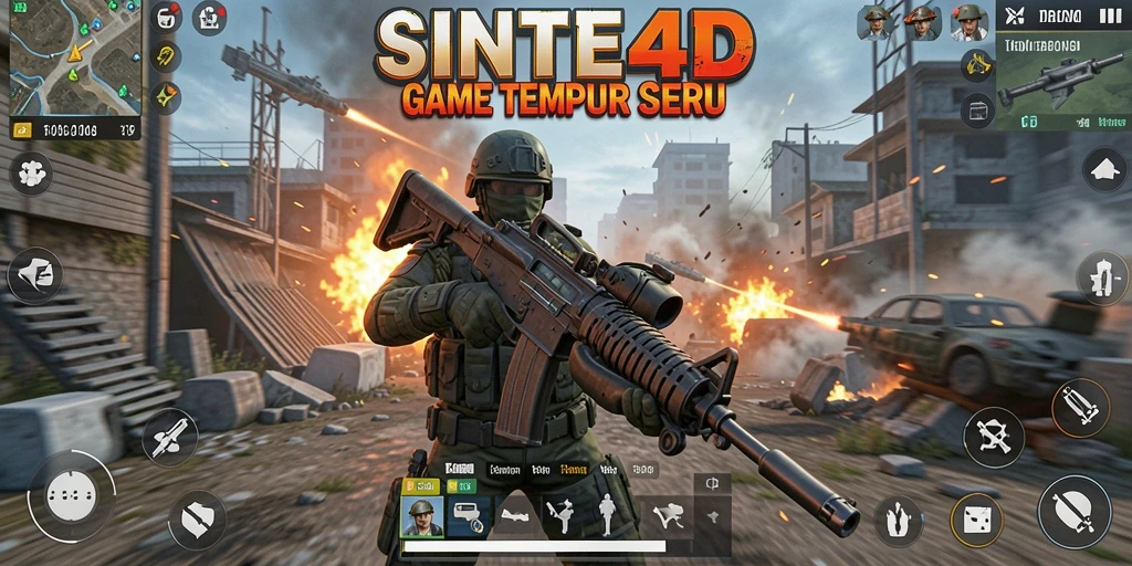 Tampilan permainan SINTE4D yang seru dengan aksi tempur mendebarkan.